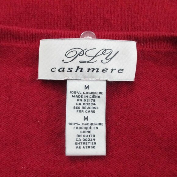 Cashmere Sweater Elfen Style Cranberry Red 3/4 Sleeves Size M - Picture 7 of 10